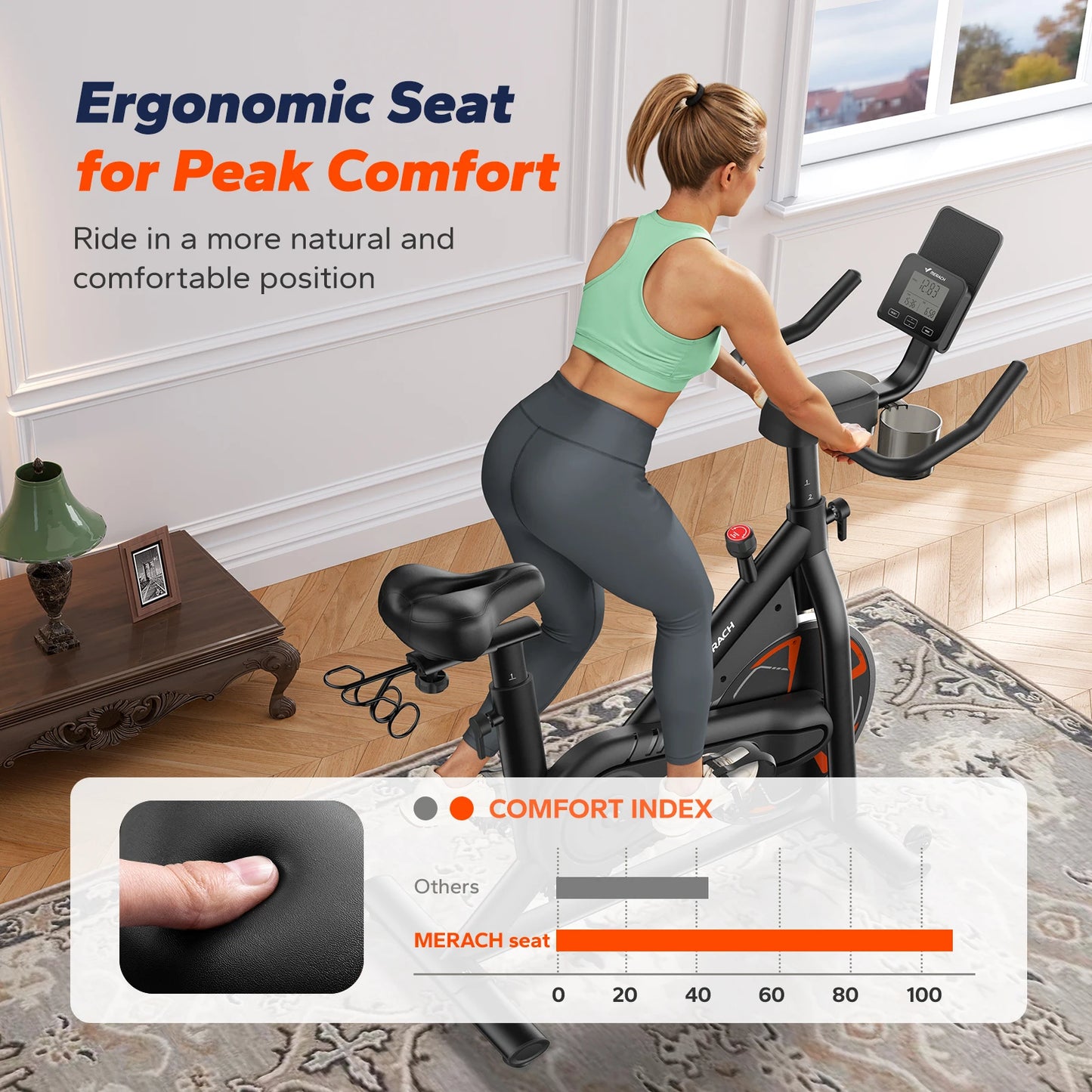 MERACH S36 Magnetic Exercise Bike For Home 330lbs Capacity
