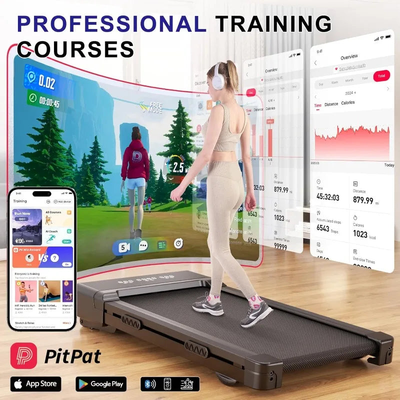 Walking Pad with Auto Incline 3 in 1 Portable Treadmill Remote Control LED Display Walking Jogging Machine 300 Lbs Capacity