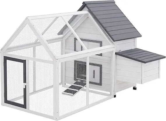65 Inch Wooden Chicken Coop With Detachable Run Nesting Box