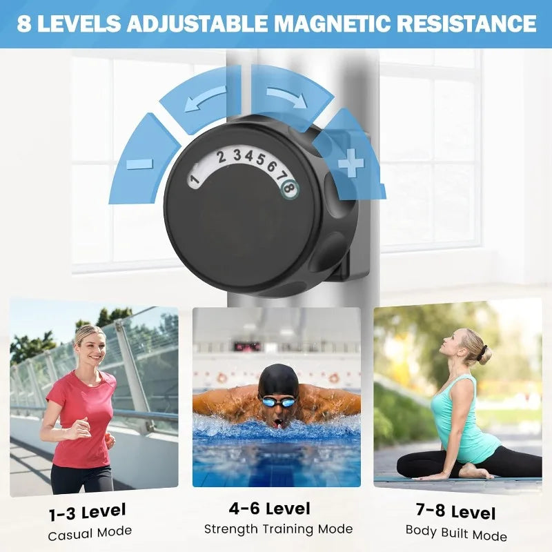Dripex Magnetic Elliptical Trainer Quiet Fitness Cardio Machine with 6KG Flywheel and 8 Resistance Levels
