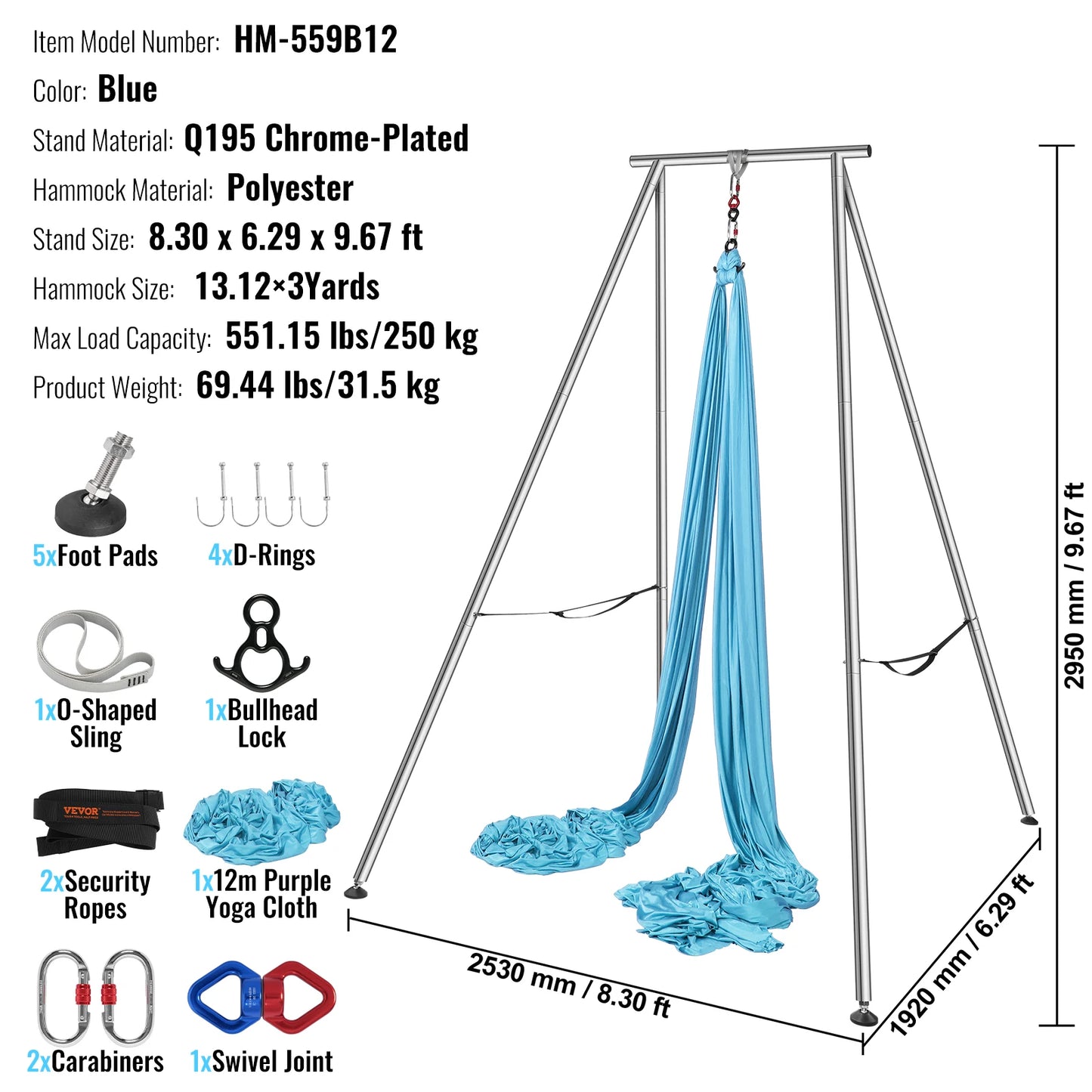 SucceBuy Aerial Yoga Frame And Hammock For Indoor Outdoor Fitness