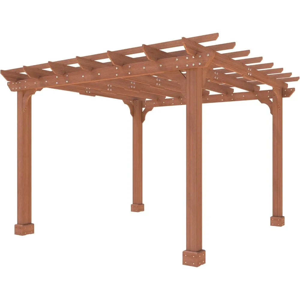 Wooden Pergola Kit With Stakes Weather Resistant Outdoor Structure