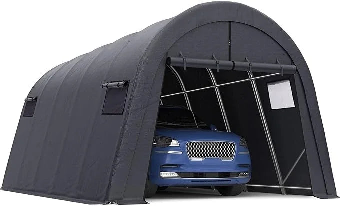 Heavy Duty Round Style Carport 10x15 With Ventilated Windows