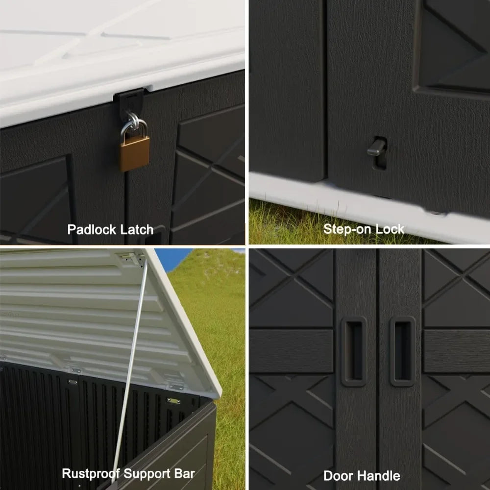 Large Outdoor Storage Shed Weather Resistant Resin 48 Cu Ft