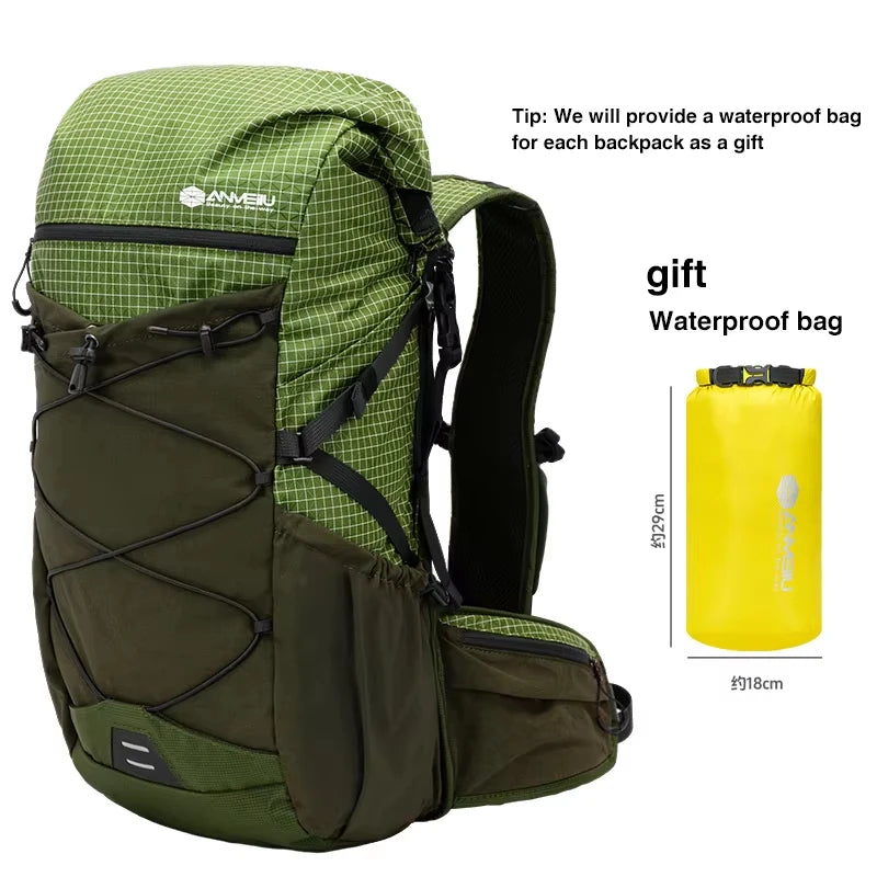 ANMEILU 30L Climbing Outdoor Backpack Ultra-light Climbing Hiking Travel Backpack with Waterproof Bag