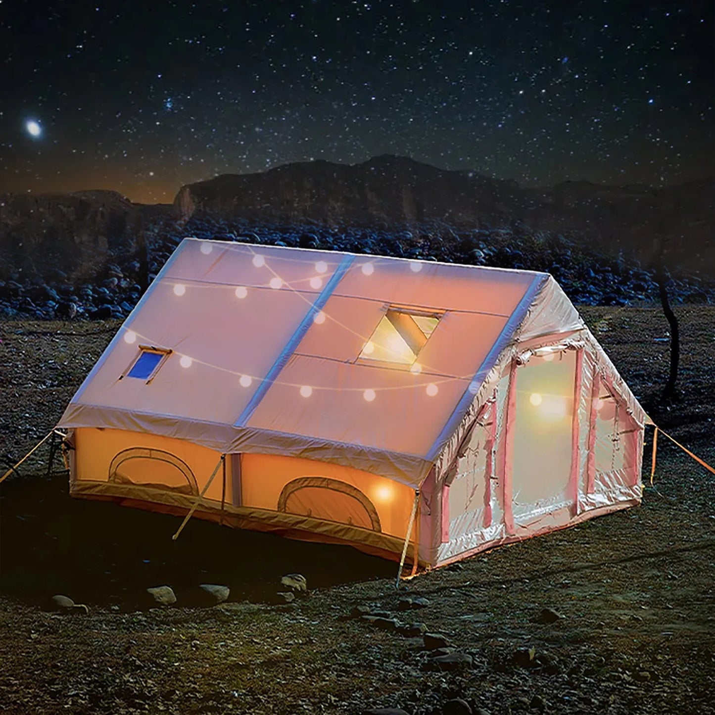 Inflatable Tent 8 To 10 Person Camping Easy Setup With Pump