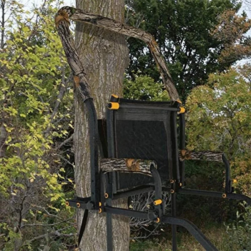 1-Person Huntsman Deluxe Steel Ladder Tree Stand, 17 ft Tall, 300 lb Capacity - Heavy-Duty Hunting Treestand