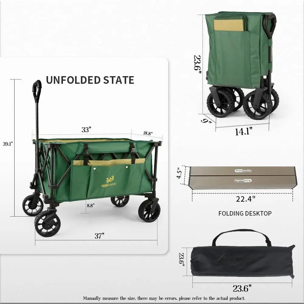 Foldable Utility Wagon 400Lbs Heavy Duty Outdoor Beach Park