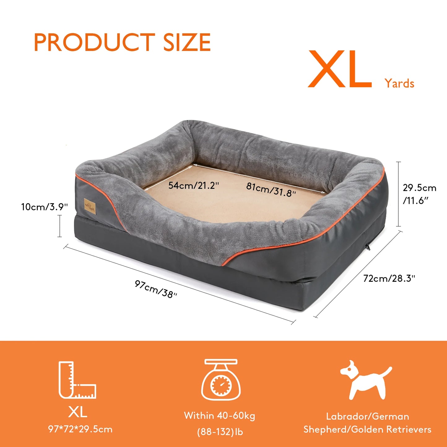 Large Hypoallergenic Dog Bed With Warm Fleece Waterproof
