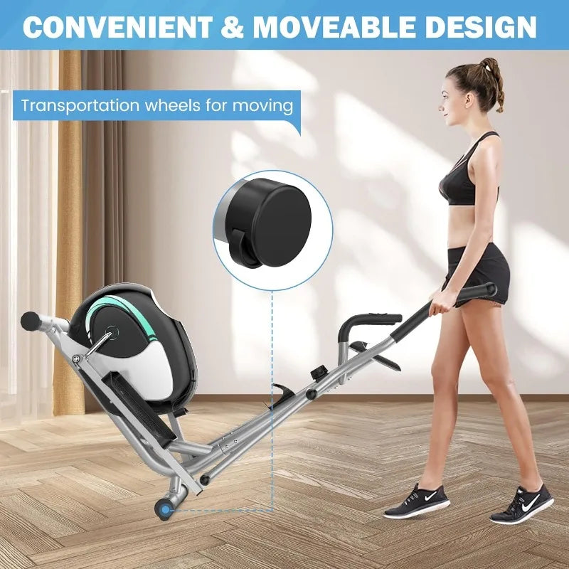 Dripex Magnetic Elliptical Trainer Quiet Fitness Cardio Machine with 6KG Flywheel and 8 Resistance Levels