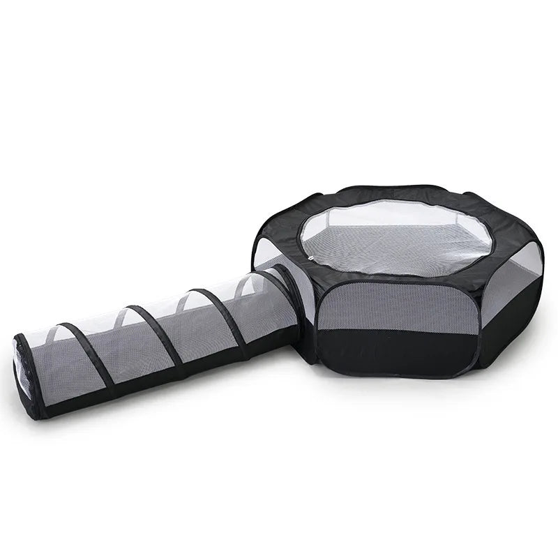 Cat Tunnel Foldable Two Piece Cage and Nest Toy for Pets