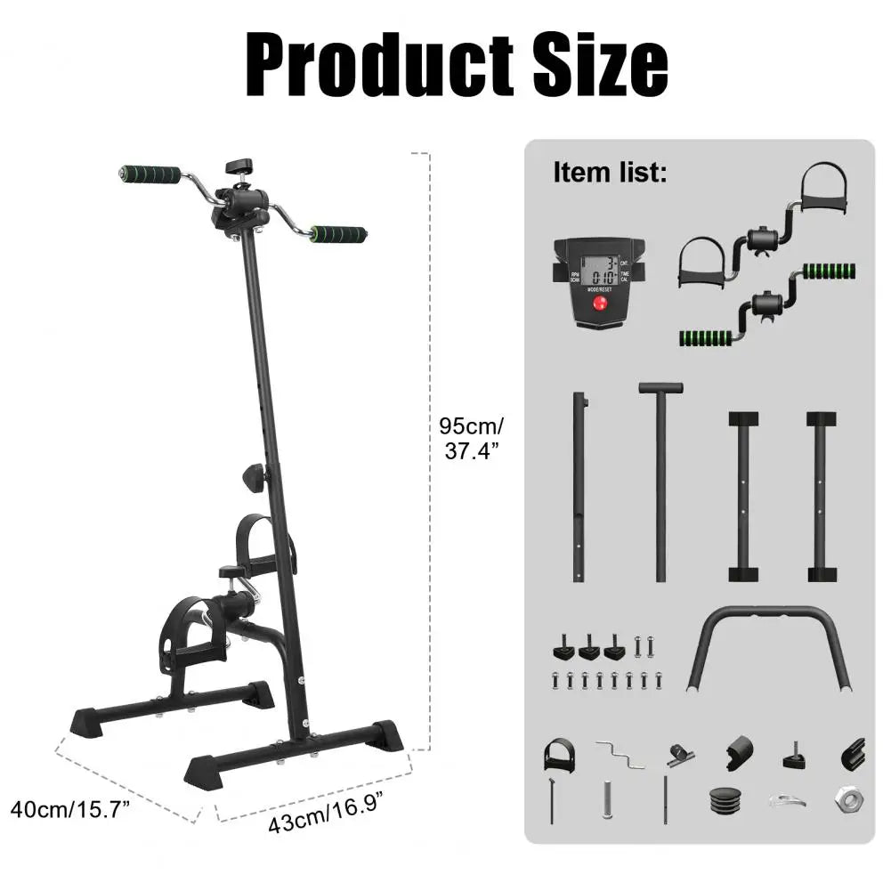 Pedal Exerciser Bike Hand Arm Leg Knee Peddler Adjustable Fitness Recovery Equipment for Seniors Elderly Physical Therapy Exercise