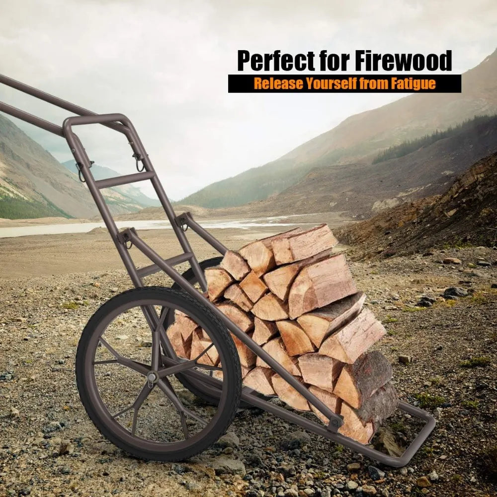 Folding Deer Cart 500LBS Capacity Heavy Duty Hunting Game Hauler with Large Rubber Wheels for Firewood Fishing