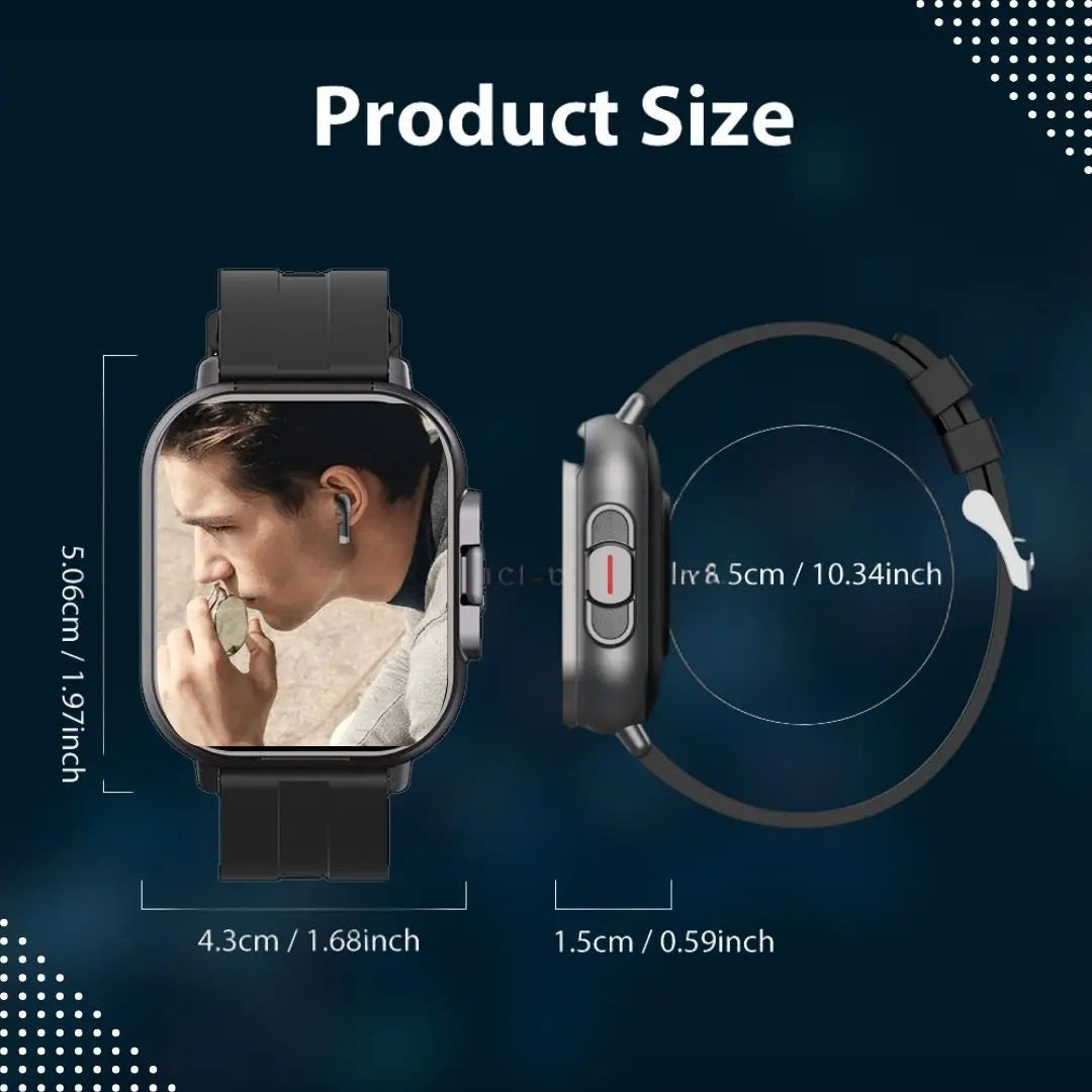 2 in 1 Built in Smartwatch with Earphone Multi Sport NFC Call Smart Watch with Earbuds Headphone for iPhone and Android Smartphone