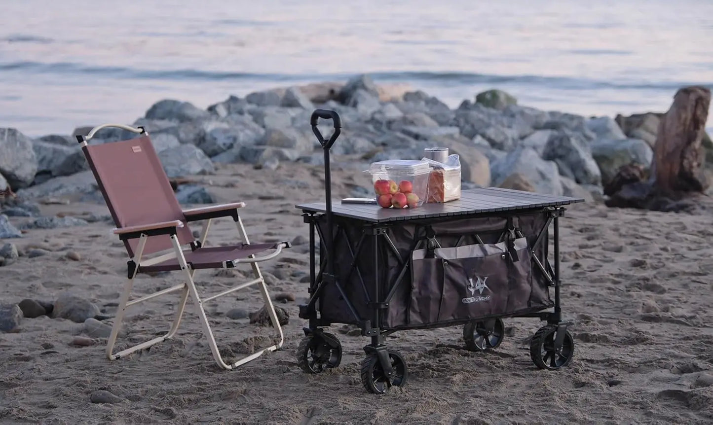 Foldable Utility Wagon 400Lbs Heavy Duty Outdoor Beach Park