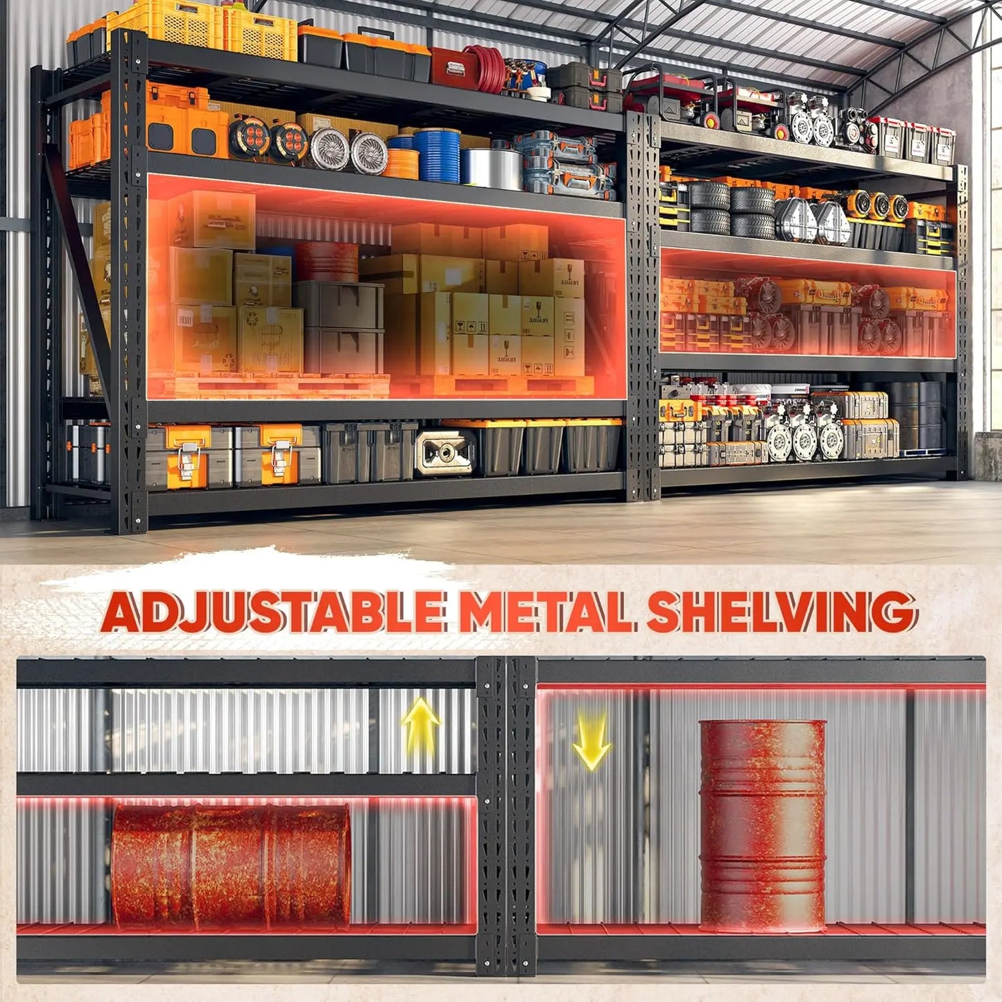 Industrial Garage Shelving Heavy Duty Metal Storage Unit