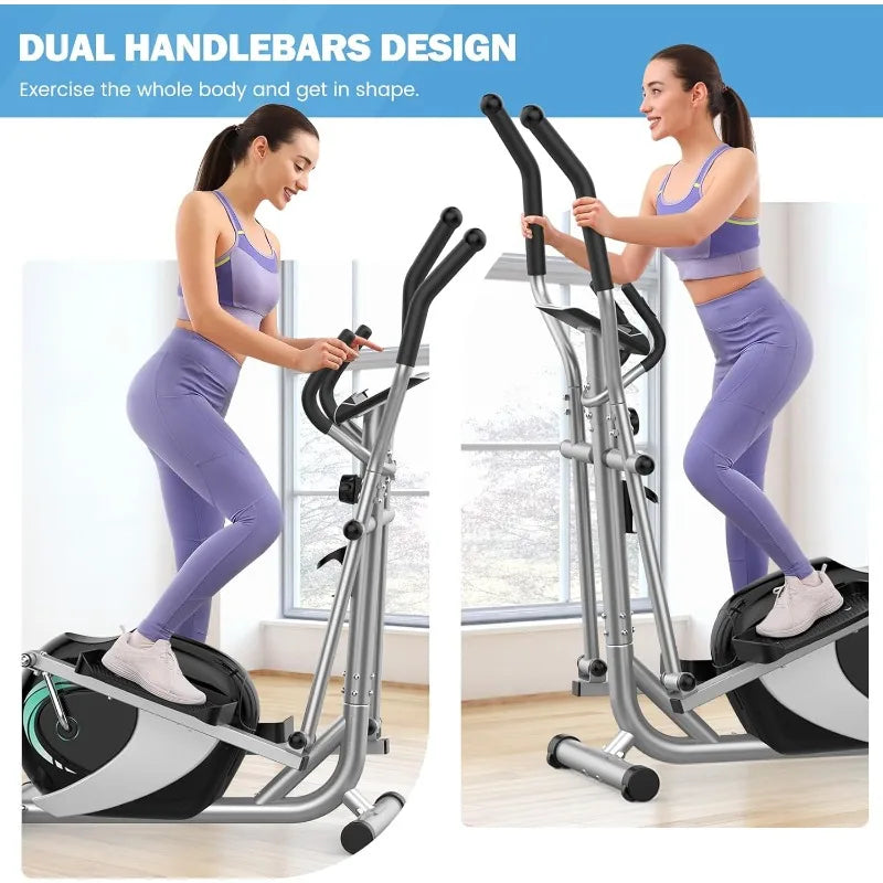 Dripex Magnetic Elliptical Trainer Quiet Fitness Cardio Machine with 6KG Flywheel and 8 Resistance Levels