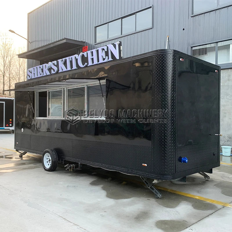 Luxury Multifunction Concession Food Trailer Coffee Vending Truck Big Mobile Food Truck Food Trailer for Street Fast Food