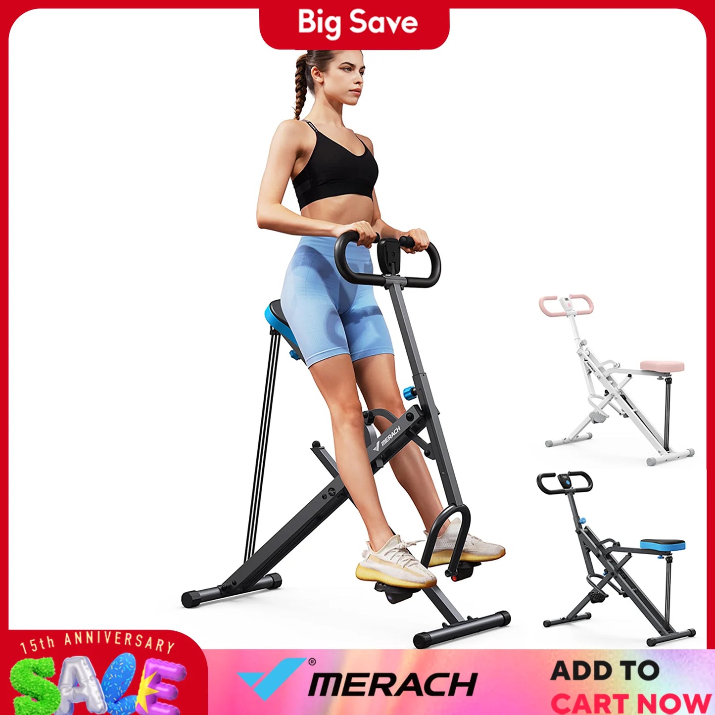MERACH Squat Machine 2in1 Squat Rowing Machine Easy Setup Foldable Exercise Equipment Glute Trainer Machine Glutes Leg Home Fit