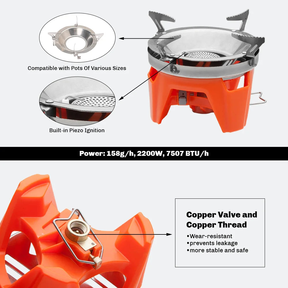 Fire-Maple X2 Outdoor Gas Stove Burner With Heat Exchanger Pot