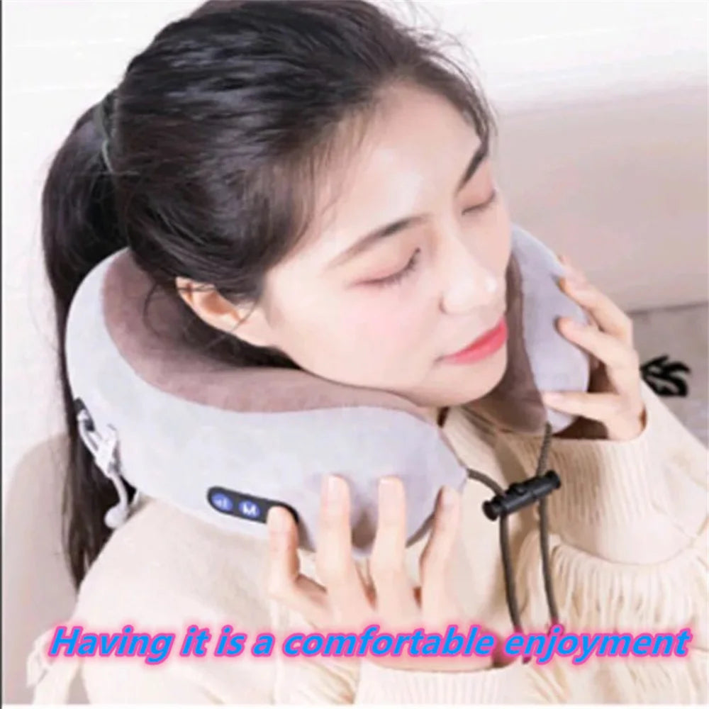 Heating and Vibrating Massage Neck Massager and Shoulders Shiatsu Portable Massager Heat Neck Device for Topical Pain Relief