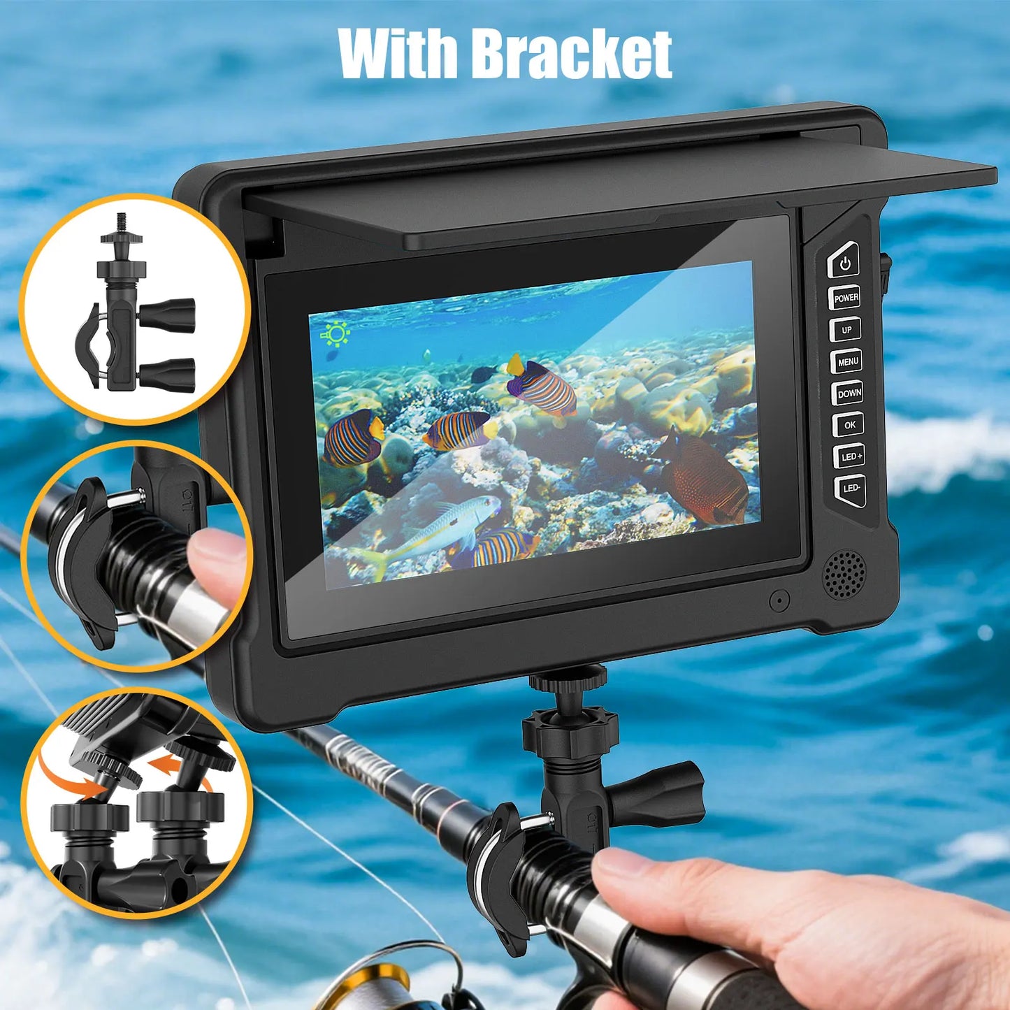 GAMWATER Underwater Fish Finder Camera With LEDs For Ice Fishing