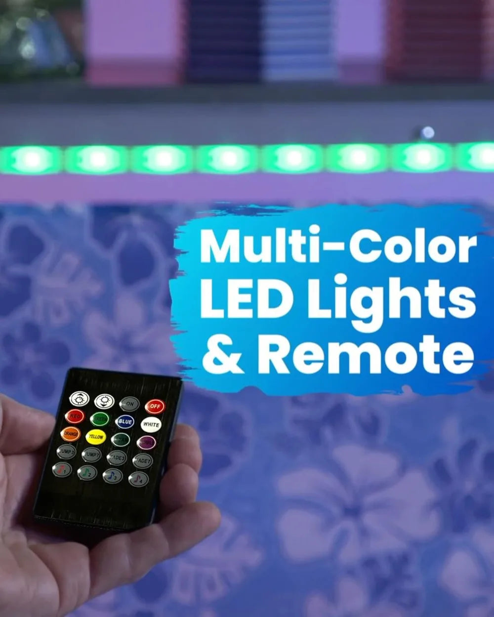 Folding Portable Double Bar With LED Lights And Wireless Remote