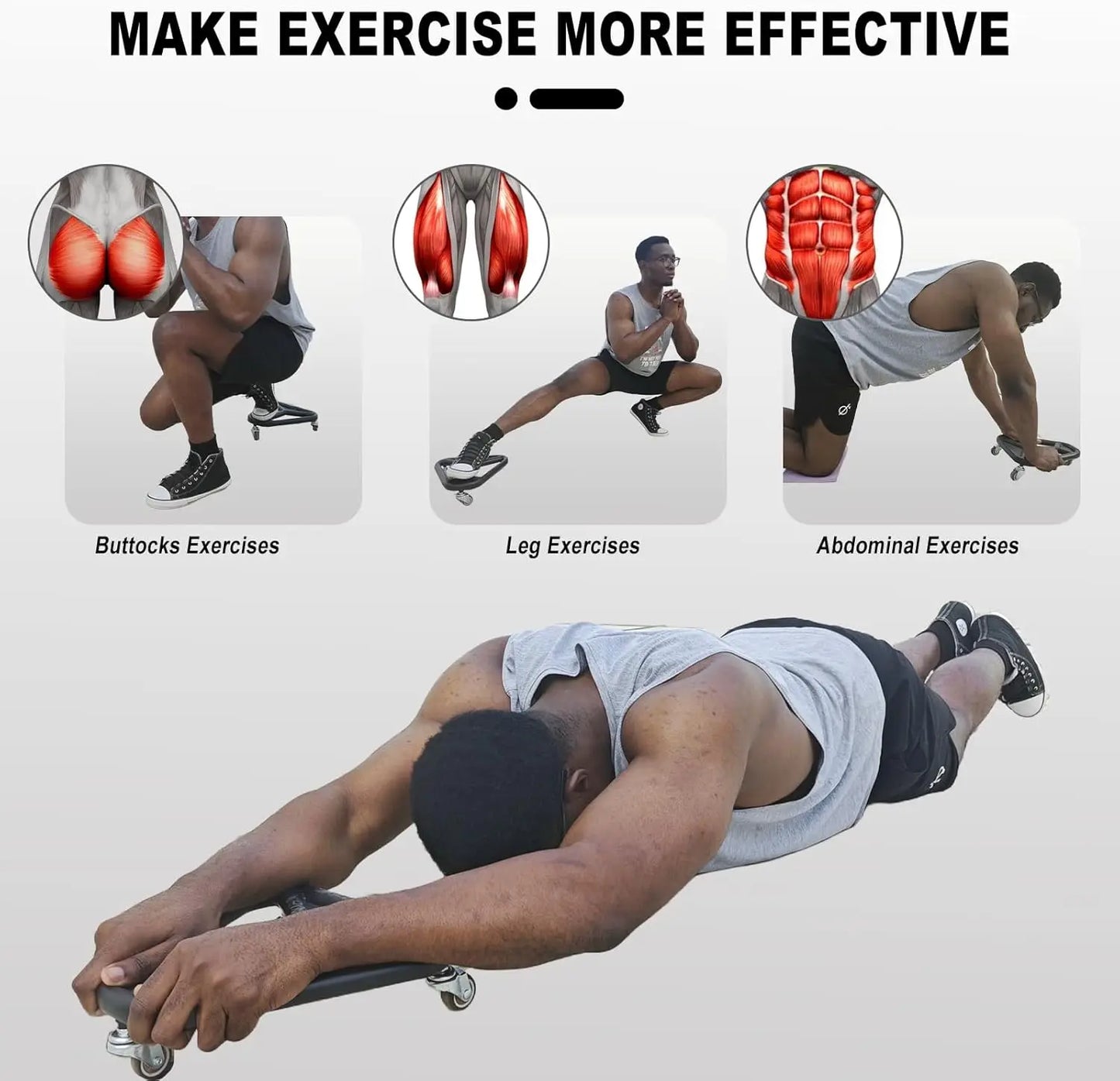 Ab Roller Wheel for Core Workout Extra Wide Ab Exercise Equipment for Home Gym Fitness Roller Stable and Quiet