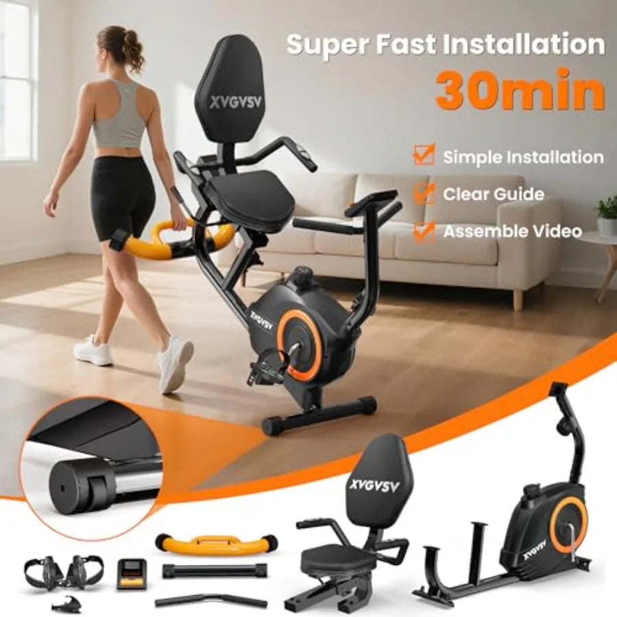 SHXI Recumbent Exercise Bike With 16-Level Resistance