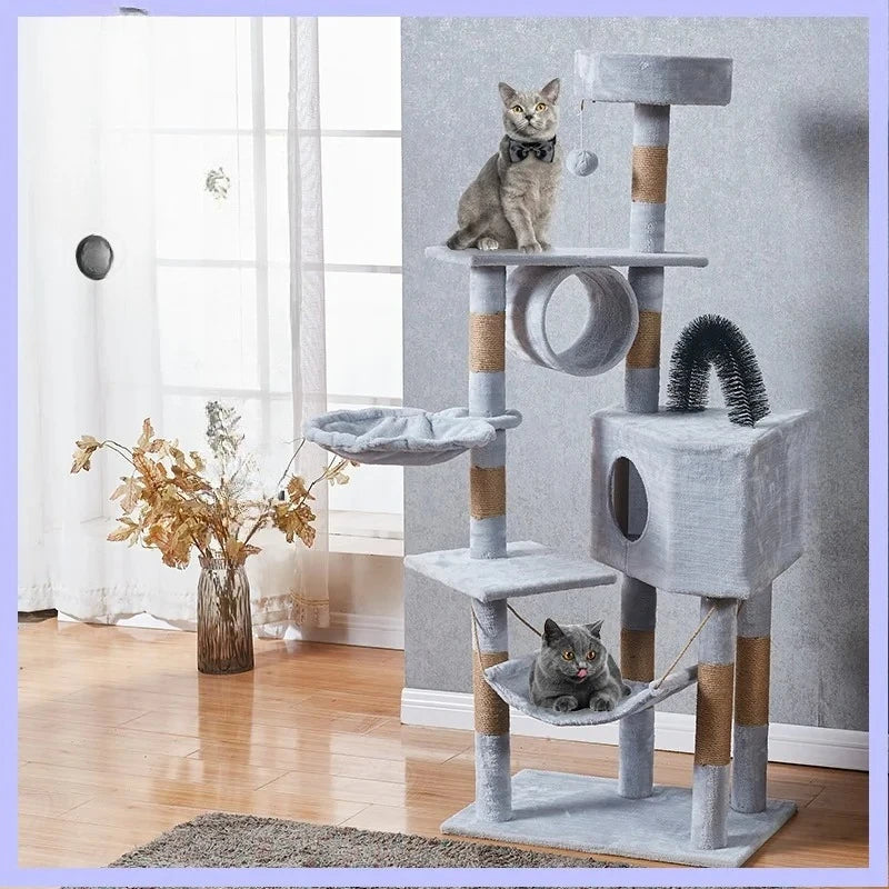Large Cat Tree Tower With Hammocks And Scratch Pad Deluxe