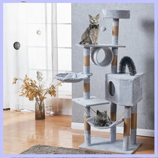 Large Cat Tree Tower With Hammocks And Scratch Pad Deluxe