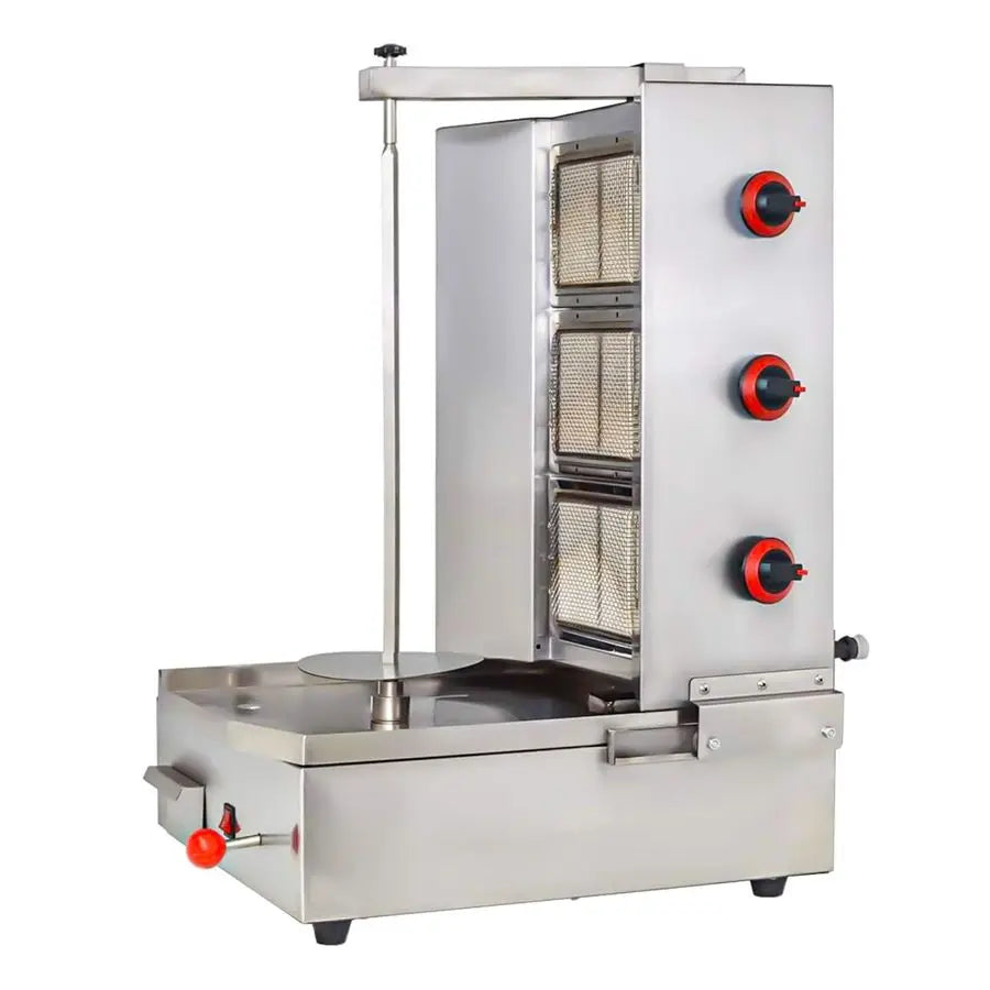 Propane gyro machines Gas Vertical Barbecue Grill Doner Kebab Gyro Grill Rotating Kebab Machine with 3 Burners