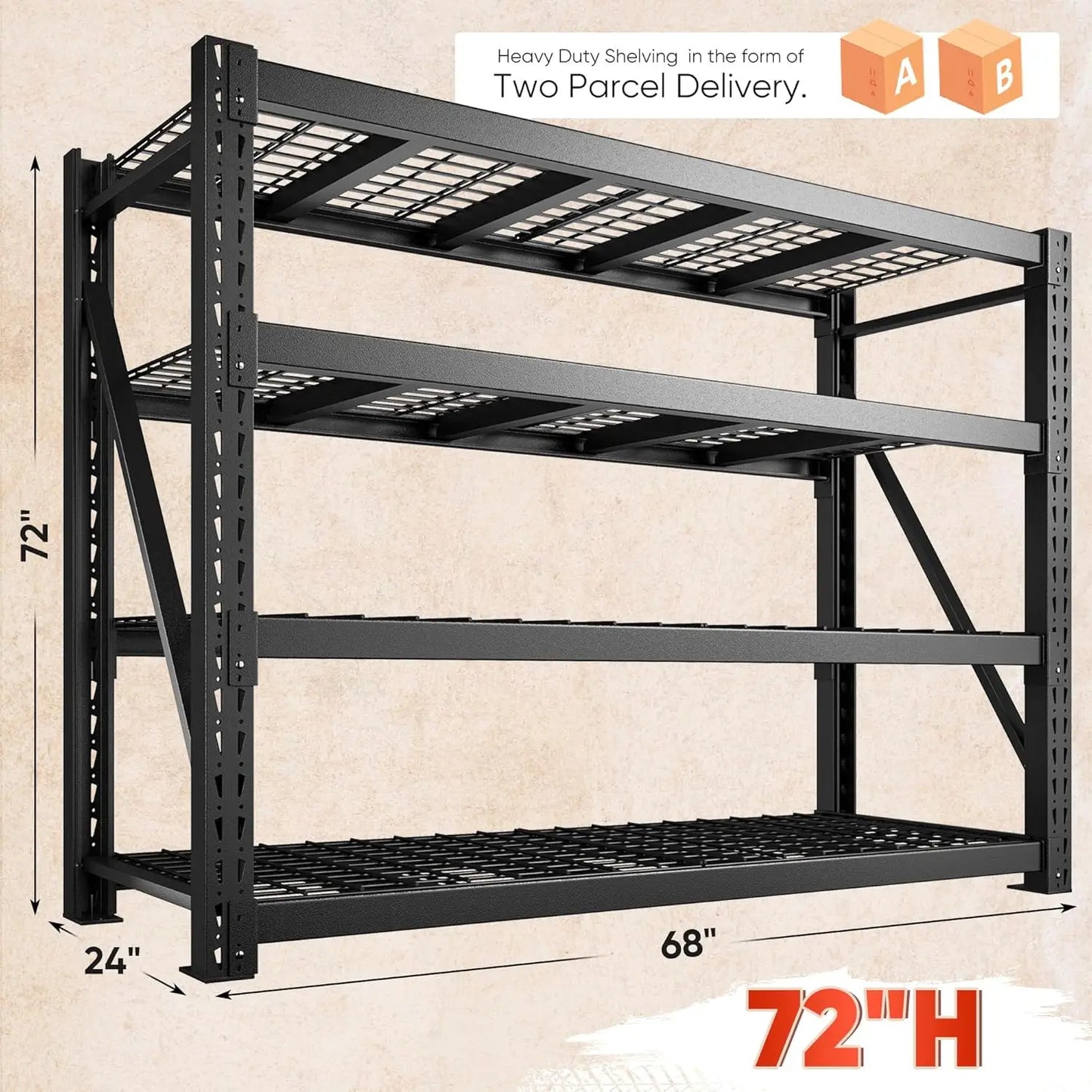 Industrial Garage Shelving Heavy Duty Metal Storage Unit