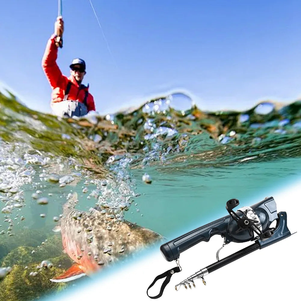 Telescopic Folding Fishing Rod With Reel Carbon Fiber