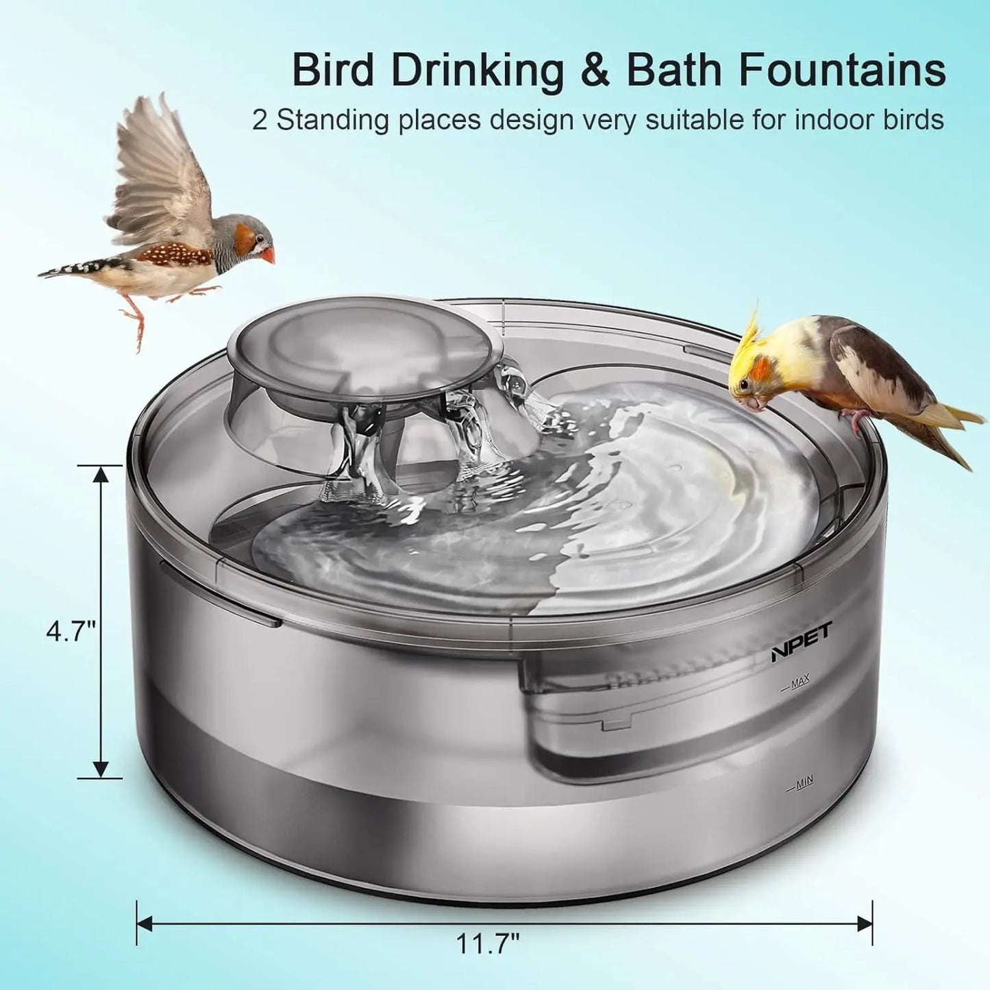 NPET DF10 Dog Water Fountain 170Oz 1.3Gal 5L Large Capacity