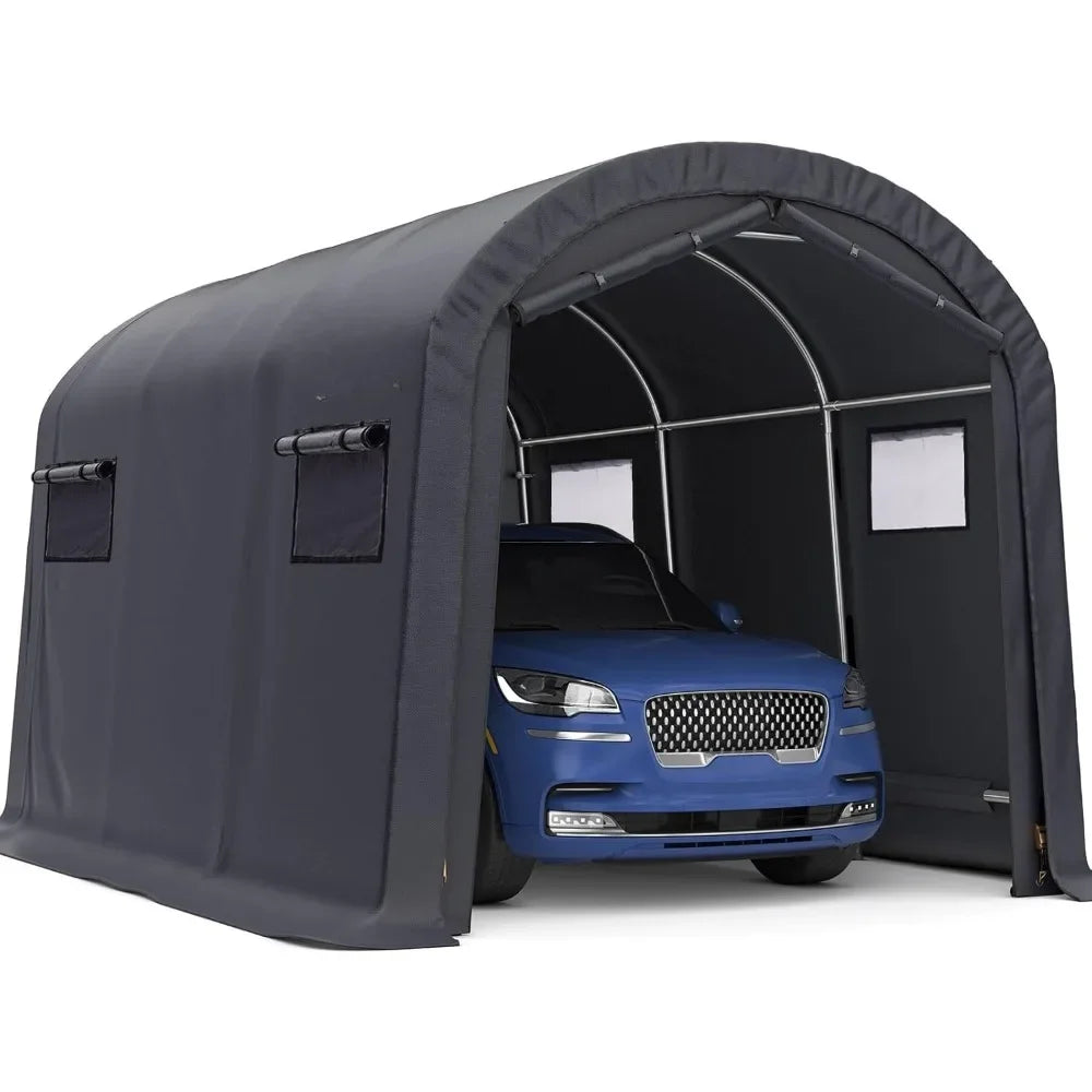 Heavy Duty Round Style Carport 10x15 With Ventilated Windows
