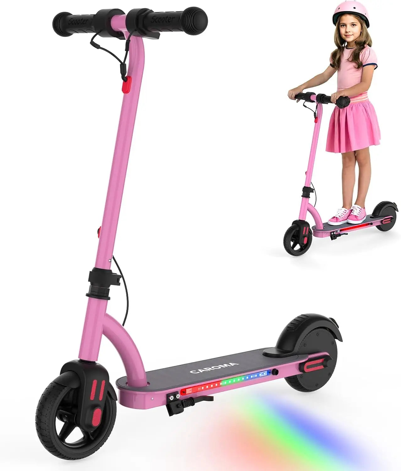 CAROMA Kids Electric Scooter 150W Foldable UL2272 LED Display