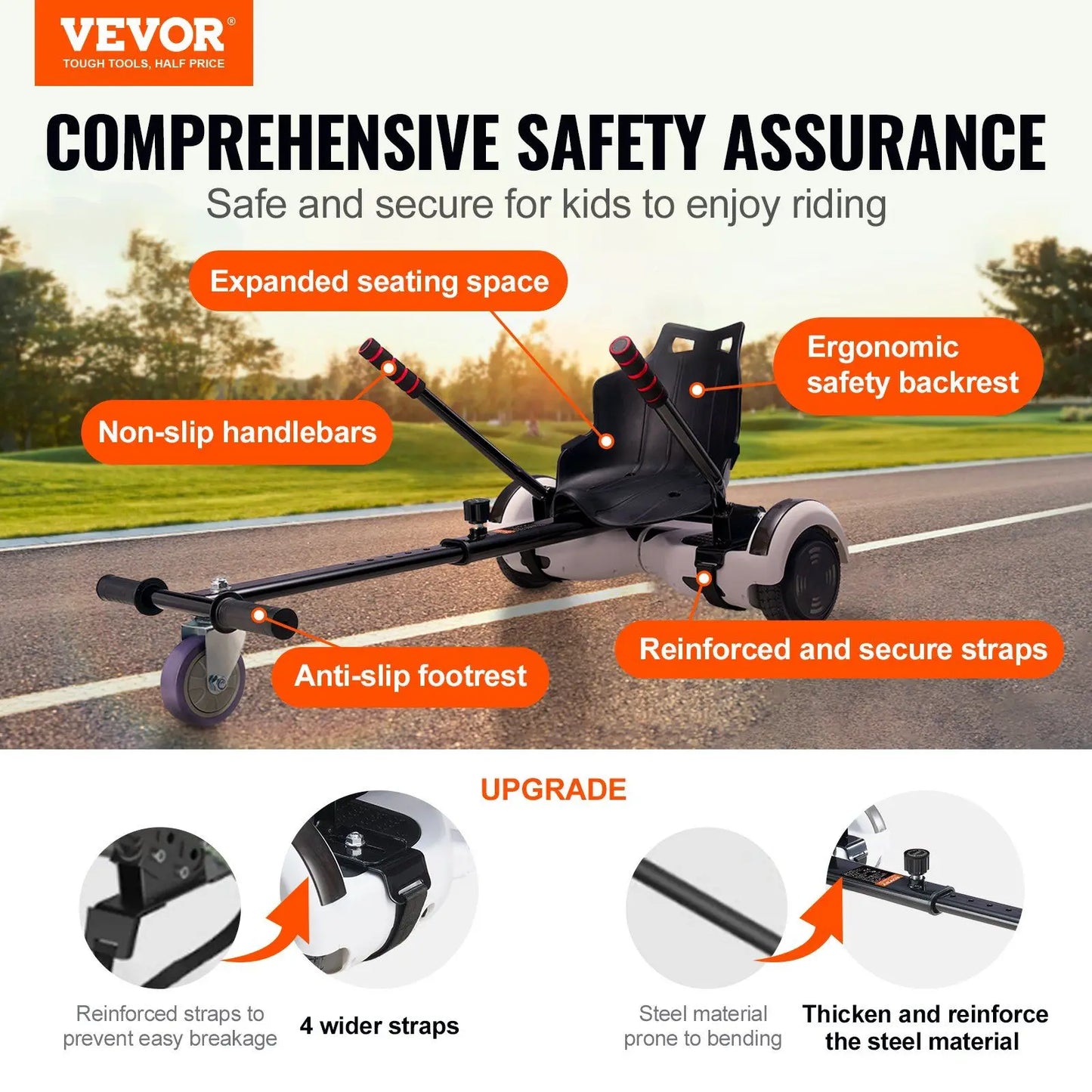 Air cushion board seat accessories air cushion board compatible with grip control adjustable frame length go kart accessories