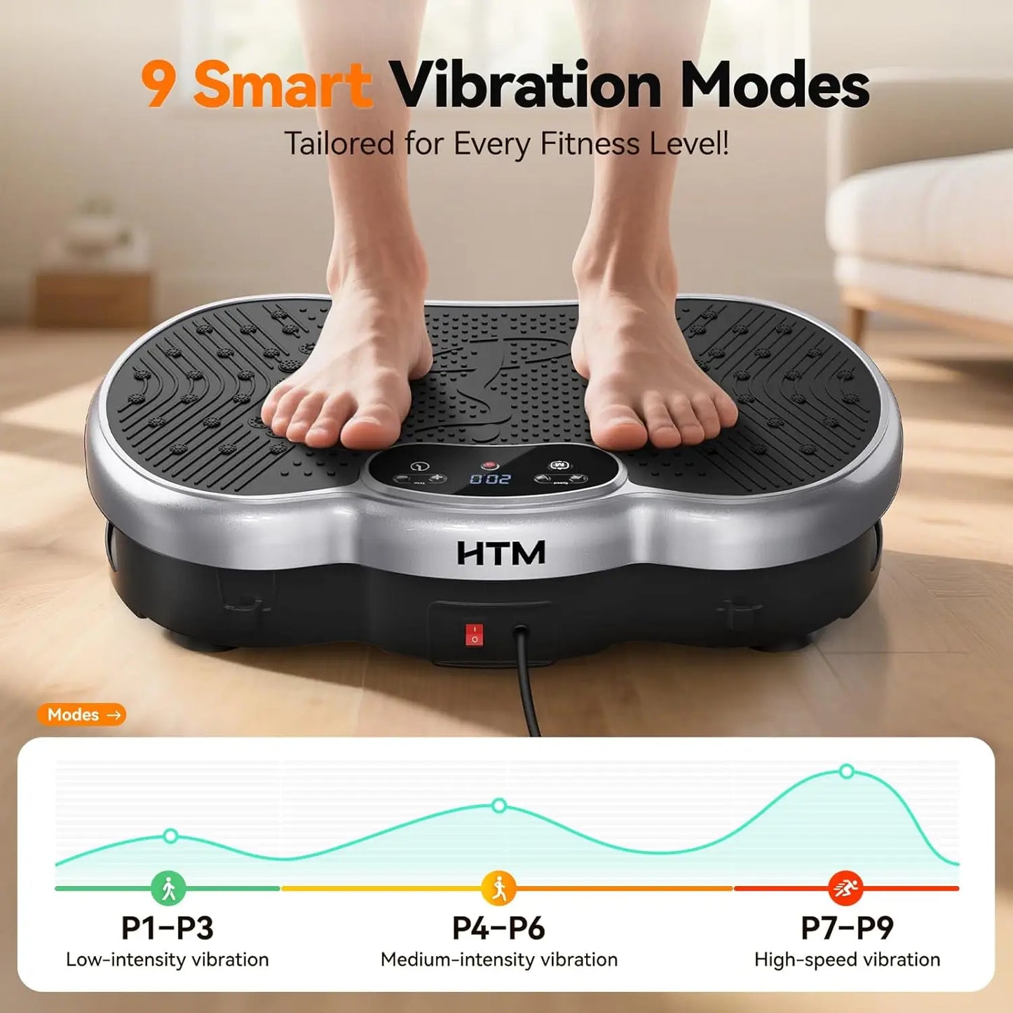 HTM Vibration Plate Exercise Machine Silent 120 Speed Levels