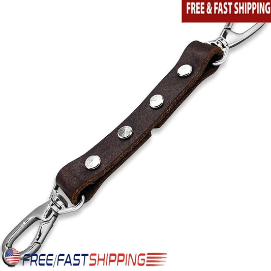 Durable Leather Dog Collar Clip Escape Proof Harness