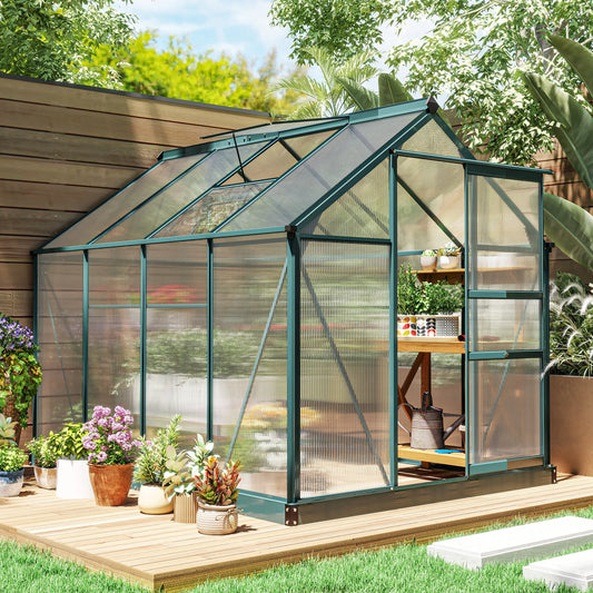Outsunny Aluminum Frame Walk In Greenhouse With Polycarbonate Panels