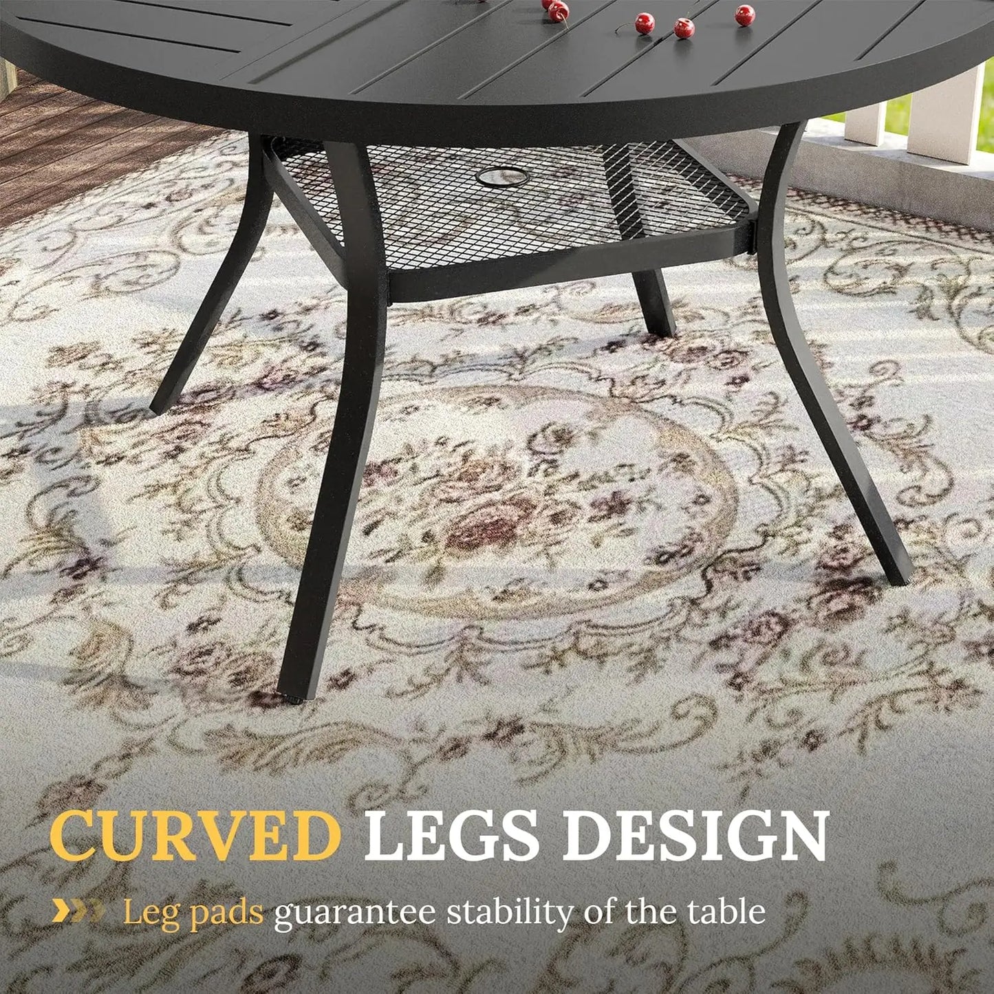 Outdoor Patio Dining Set For Four With Round Table
