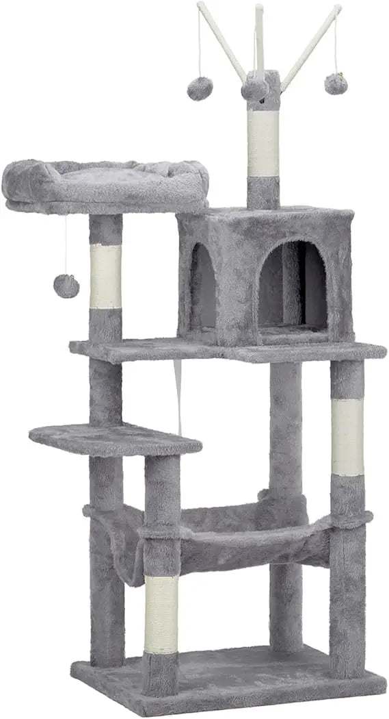 Outvita 57 Inch Plush Cat Tree With Sisal Scratching Post