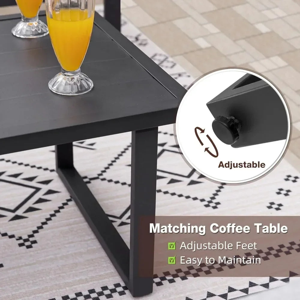 Outdoor Patio Furniture Set 4 Pieces With Coffee Table