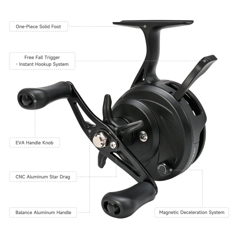 Ice Fishing Reel With Magnetic Drag System Three To One