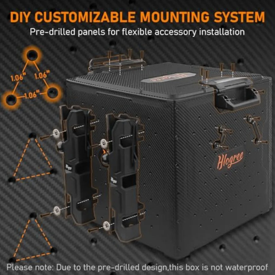 FlexCrate Kayak Tackle Storage Crate With Four Rod Holders