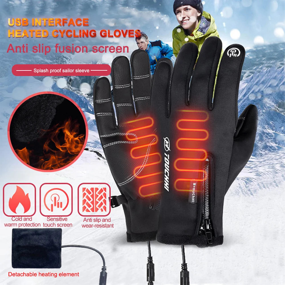 ALLOYSEED Waterproof Rechargeable Heated Thermal Gloves For Extreme Winter Sports