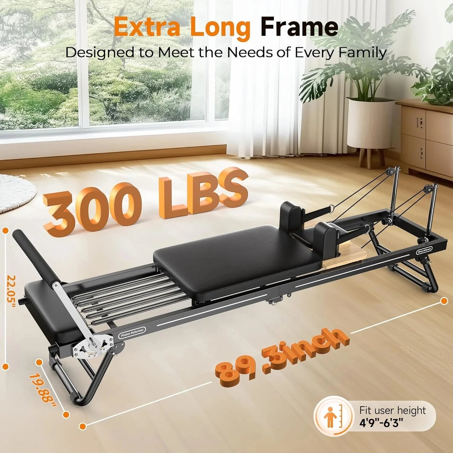 FED Fitness Foldable Pilates Reformer for Home Use Jump Board