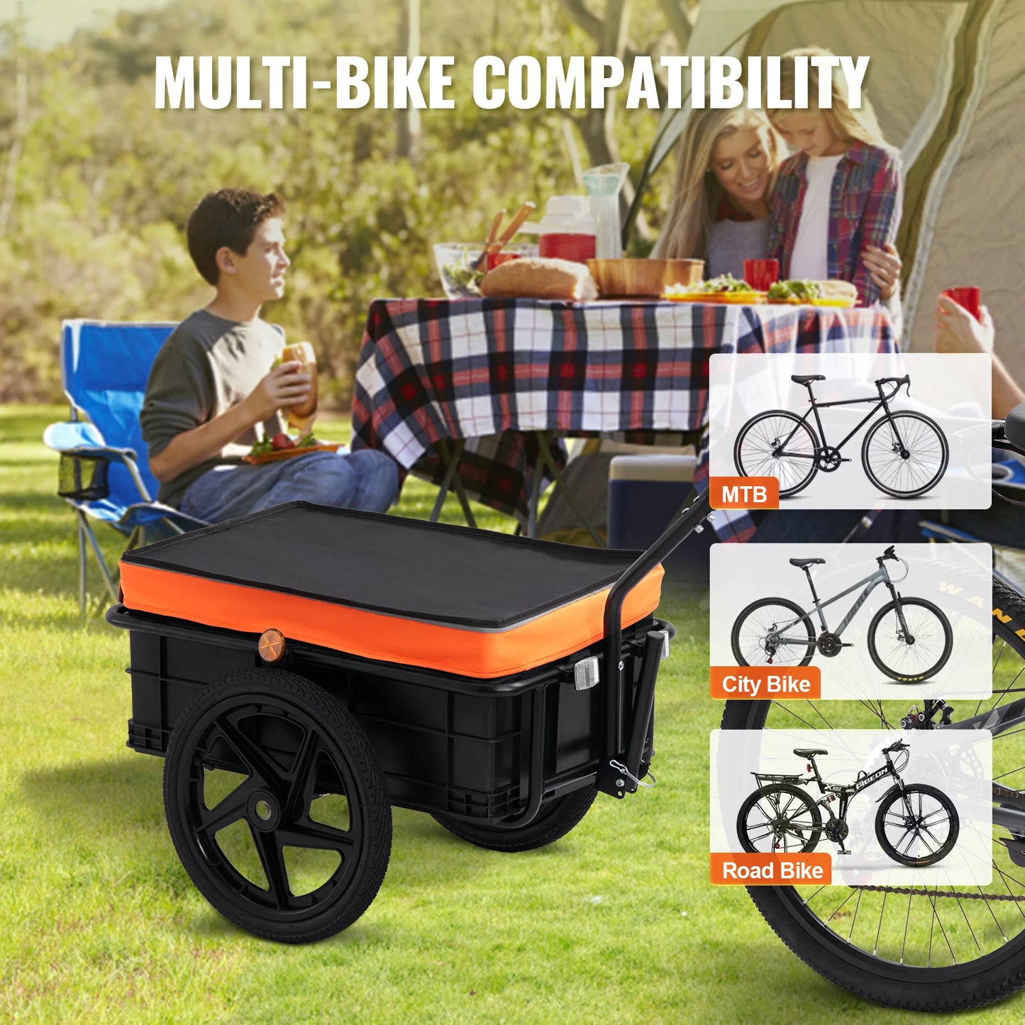 SucceBuy 88 Lb Bike Cargo Trailer Sixteen Inch Wheels