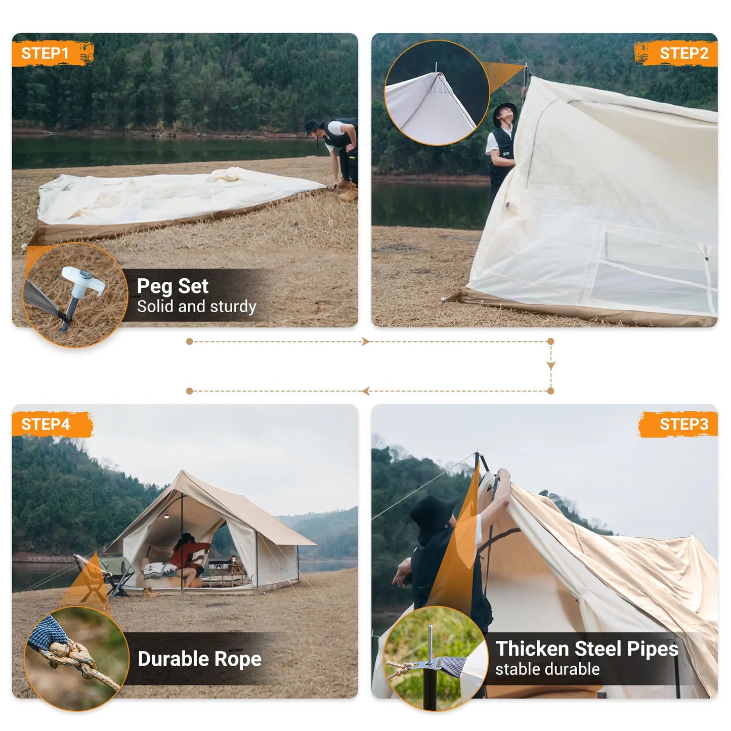 KingCamp 2-In-1 Camping Tent Canopy And Mesh Cabin